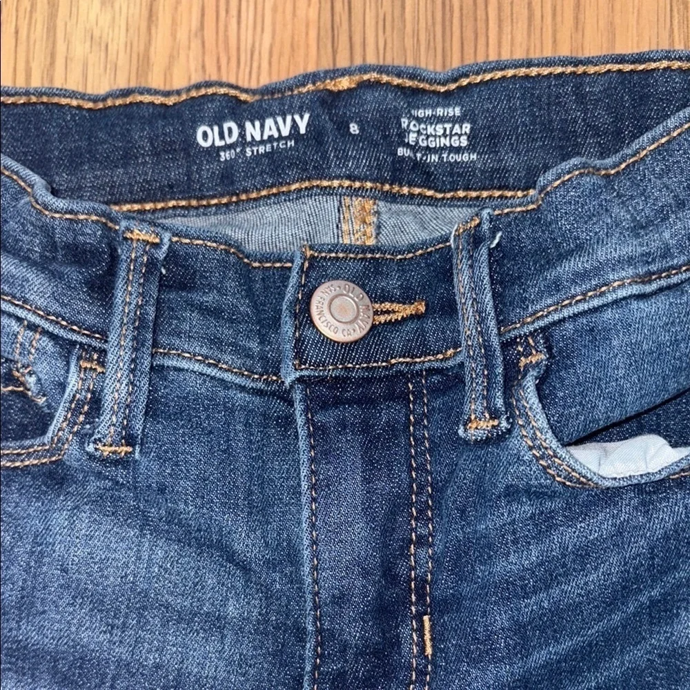 Old Navy Blue Skinny Jeans with Distressed Details